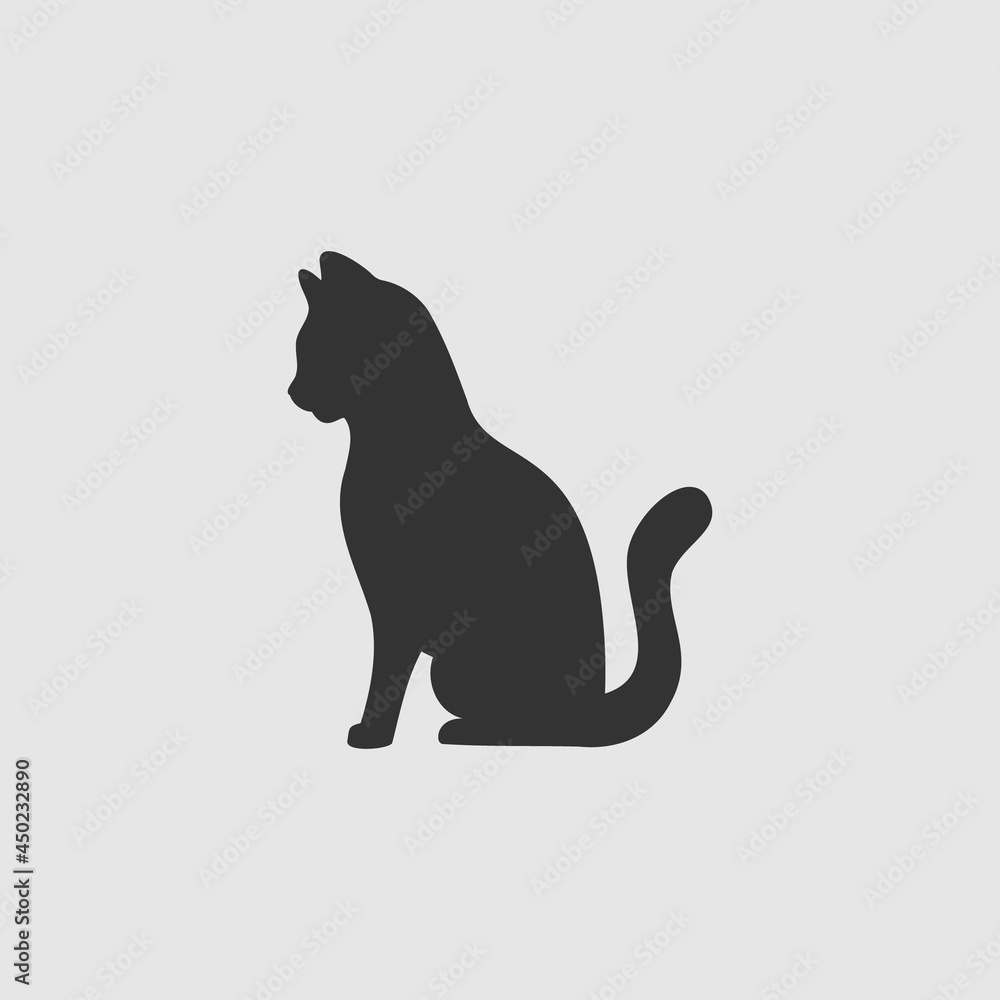 Vector Simple Isolated Cat Icon Vector Simple Isolated Cat Icon