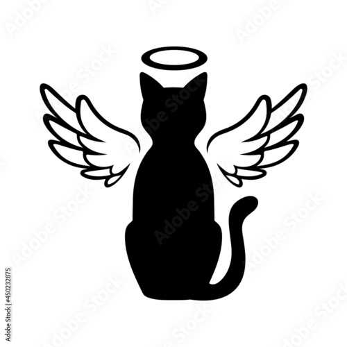 Vector Cat Memorial Graphic Cat Angel Illustration