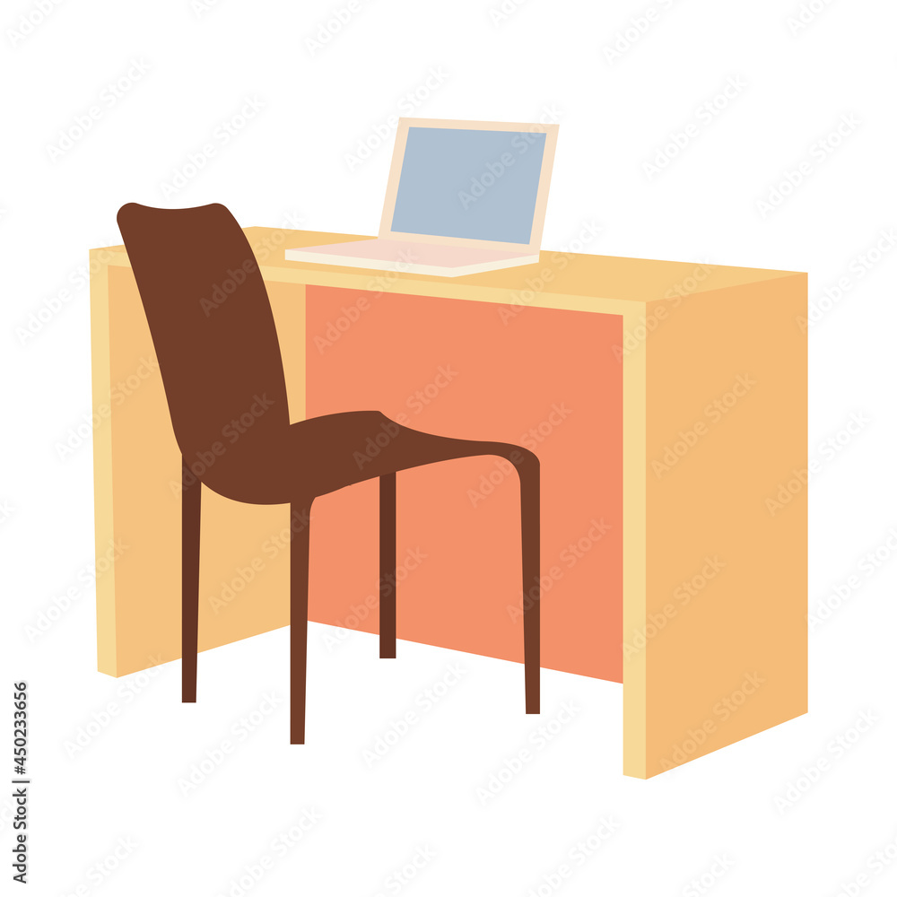Fototapeta premium desk with laptop computer