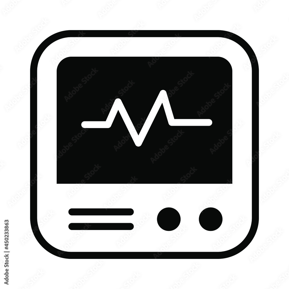 Ecg Monitor Healthcare Medical, vector graphic Illustration Icon. Ecg Monitor Healthcare Medical, vector graphic Illustration Icon.