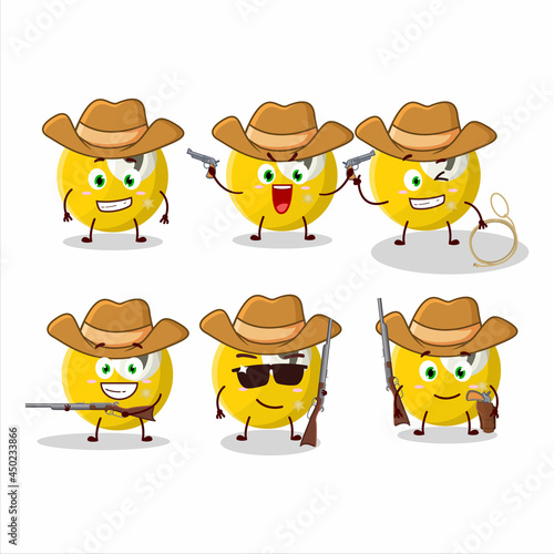 Cool cowboy billiards ball cartoon character with a cute hat