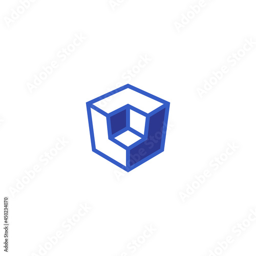 Vector design element for your company logo, abstract blue icon. modern logotype business company template.