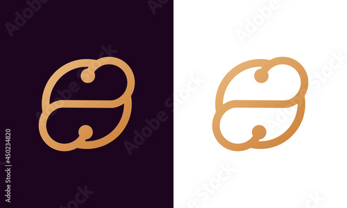 Circle Shape with Infinity Symbol Monogram in Incredibly Luxury and Classy Style, Elegant Circular Infinity Logo Template