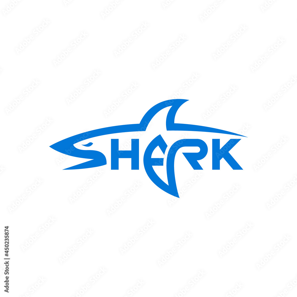 Shark lettering, company logo design. Stock Vector | Adobe Stock