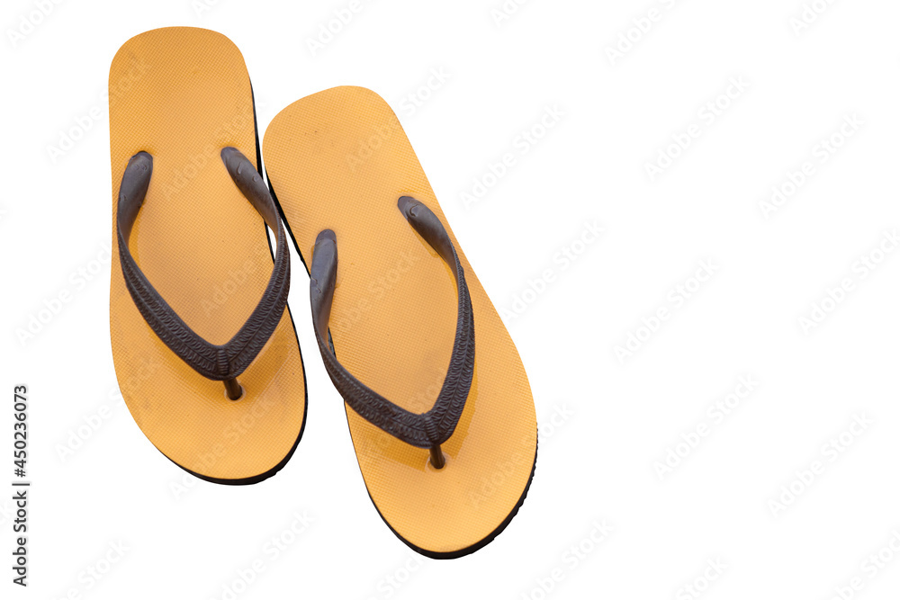 Slipper or simple plain Thai style sandals rubber shoes isolated on white background. Slipper or simple plain Thai style sandals rubber shoes isolated on white background.