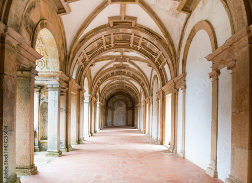 Detail of the cloister of the Christ Convent at Tomar  Portugal