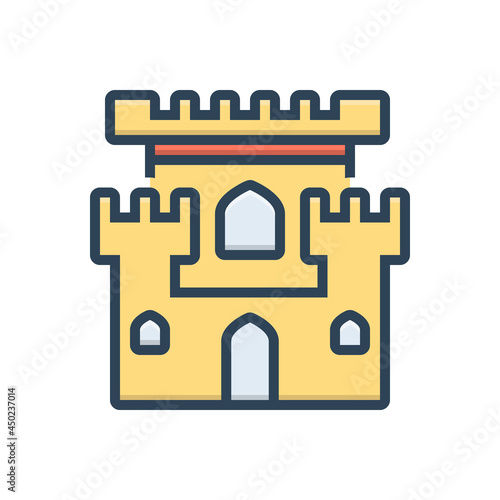 Color illustration icon for Castle