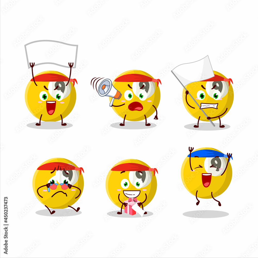 Mascot design style of billiards ball character as an attractive supporter