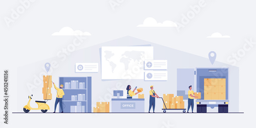 Transport company, shipping company, Global Logistic and Delivery Service. Air freight and logistic industry. transportation service concept.	