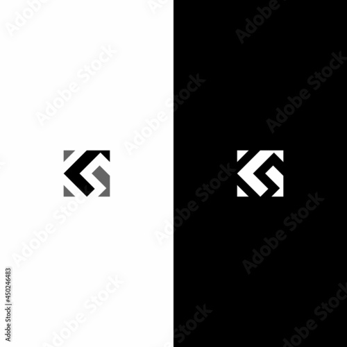 letter CS, KS square logo