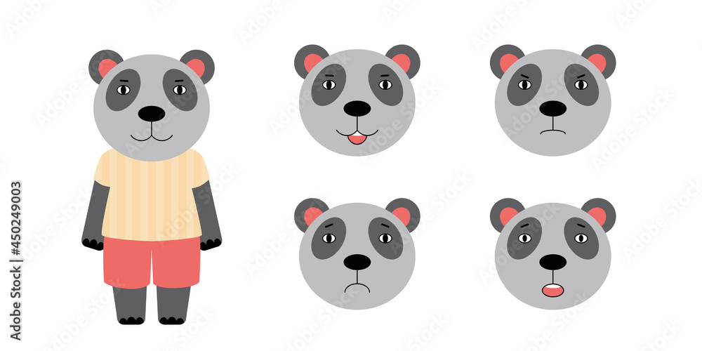 different emotions of panda different emotions of panda