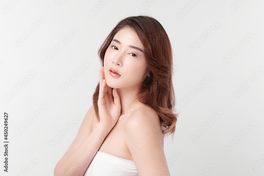 Beautiful young asian woman with clean fresh skin on white background, Face care, Facial treatment, Cosmetology, beauty and spa, Asian women portrait. Beautiful young asian woman with clean fresh skin on white background, Face care, Facial treatment, Cosmetology, beauty and spa, Asian women portrait.