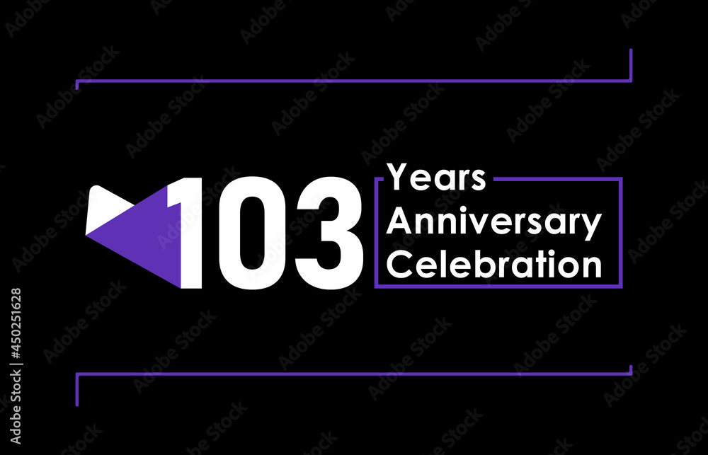 103 Years Anniversary Celebration Vector Template Design 103 Years Anniversary Celebration Vector Template Design