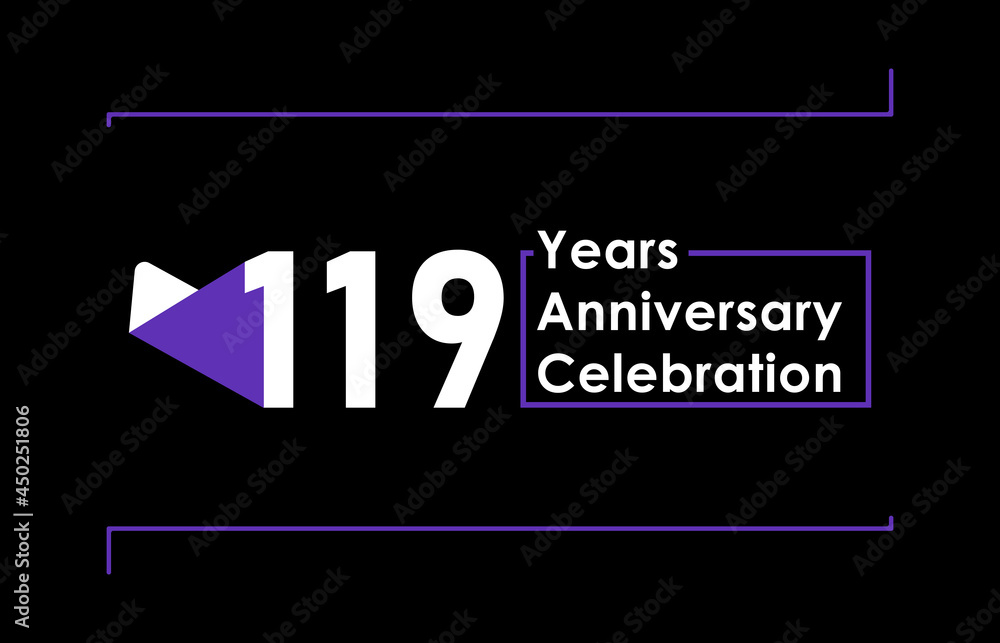 119 Years Anniversary Celebration Vector Template Design 119 Years Anniversary Celebration Vector Template Design