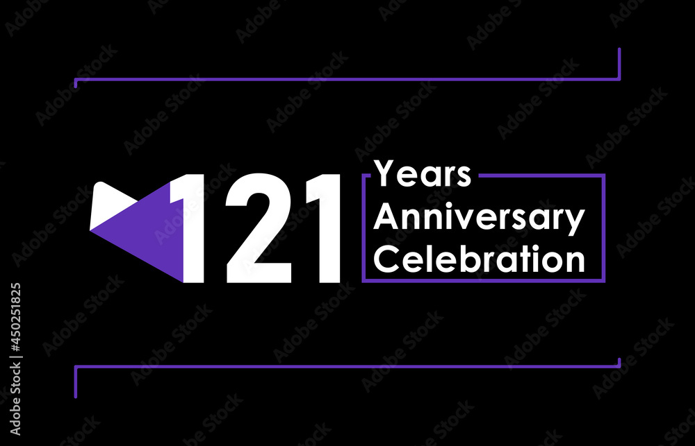 121 Years Anniversary Celebration Vector Template Design