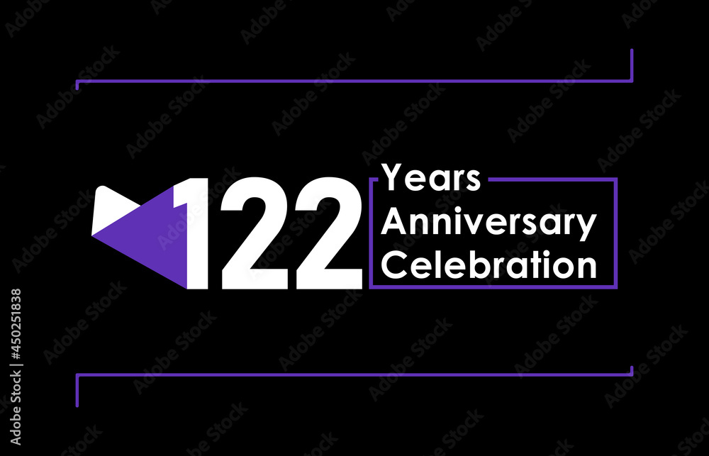 Fototapeta premium 122 Years Anniversary Celebration Vector Template Design