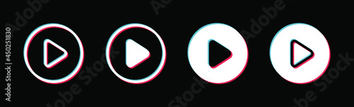 Play button icon vector symbol. Music video start sign. Video camera Icon set, Play Vector.
