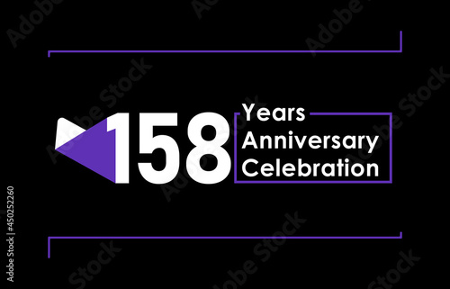 158 Years Anniversary Celebration Vector Template Design