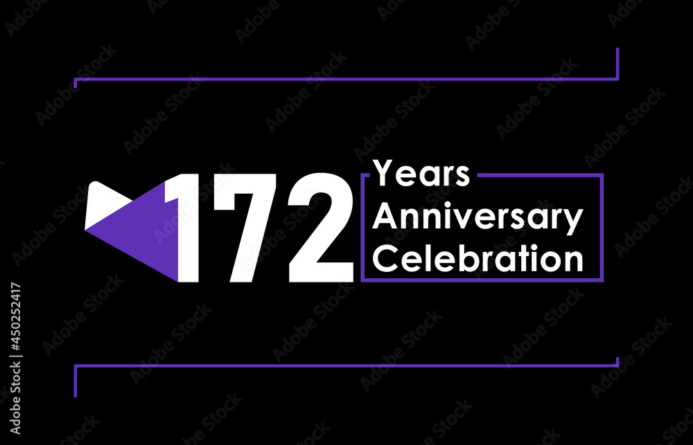 172 Years Anniversary Celebration Vector Template Design
