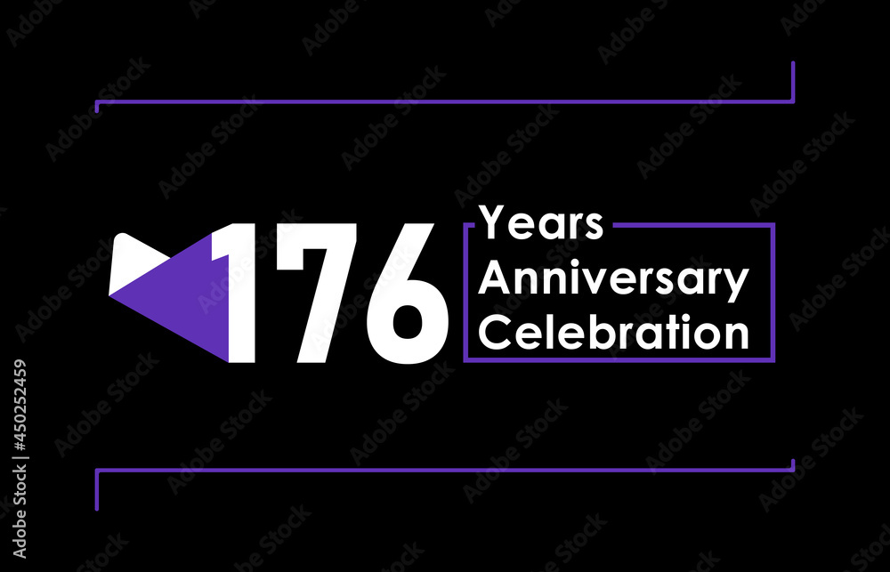 176 Years Anniversary Celebration Vector Template Design
