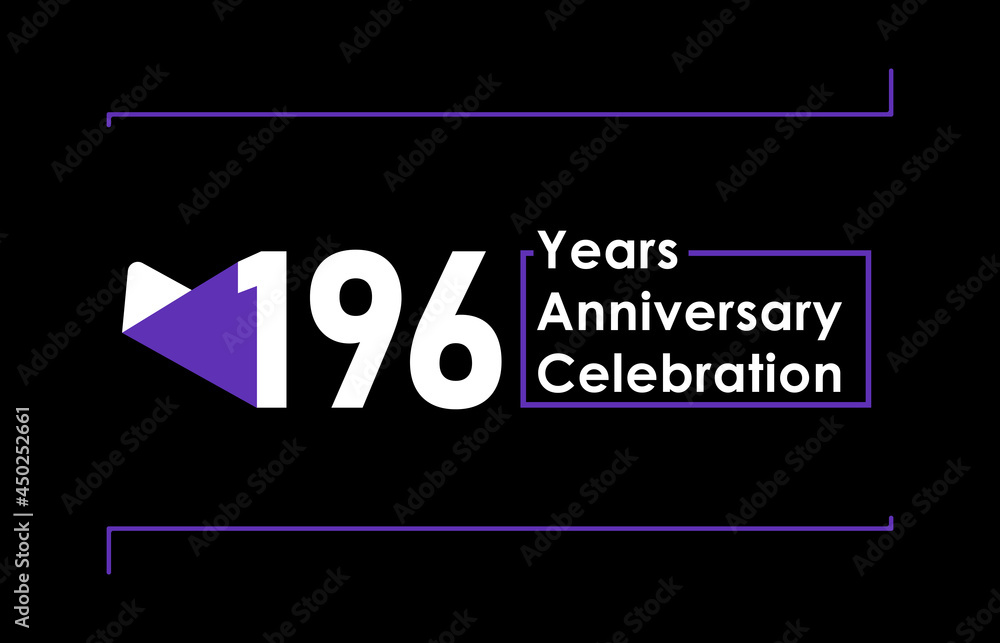 196 Years Anniversary Celebration Vector Template Design 196 Years Anniversary Celebration Vector Template Design