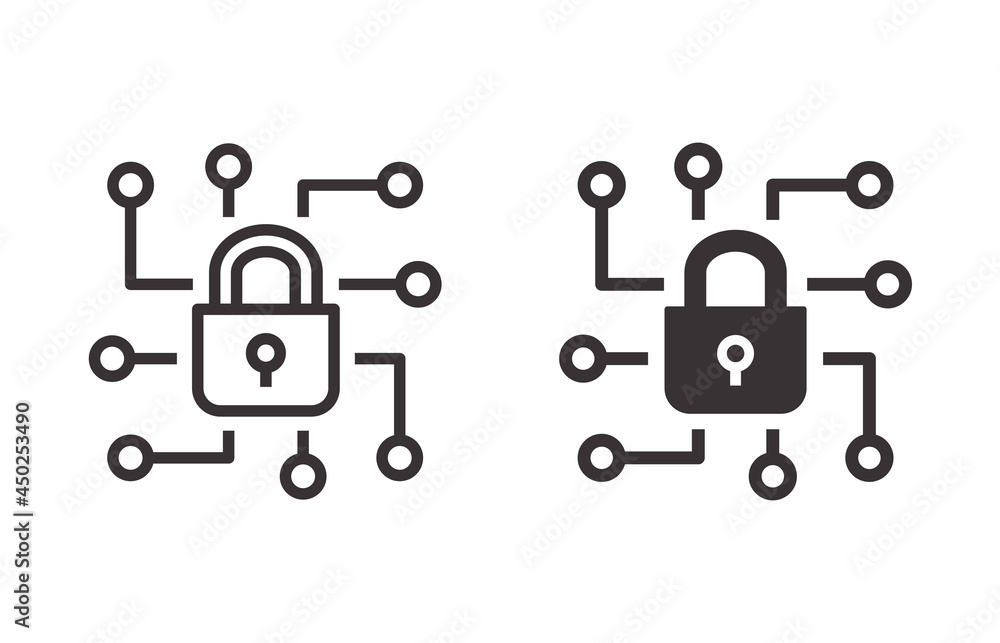 Cyber security icon on white background. Vector illustration. Cyber security icon on white background. Vector illustration.