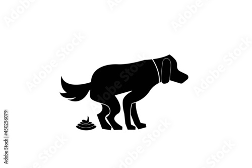  no dog pooping sign. Information  sign for dog