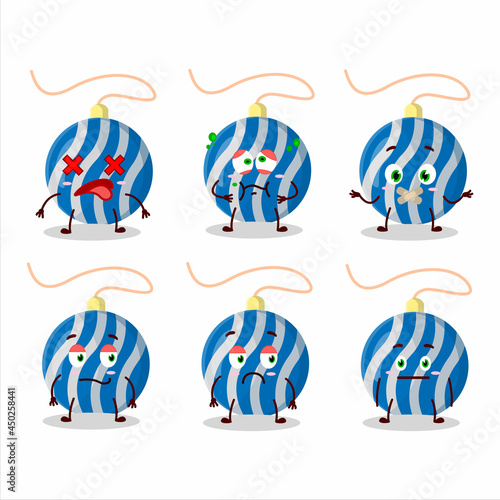 Christmas lights blue cartoon character with nope expression