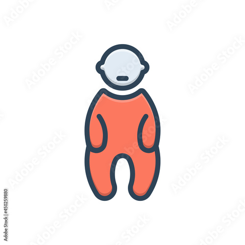 Color illustration icon for baby
