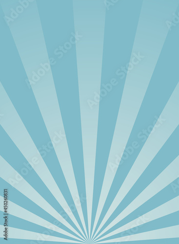 Sunlight vertical background. Powder blue color burst background with white highlight.