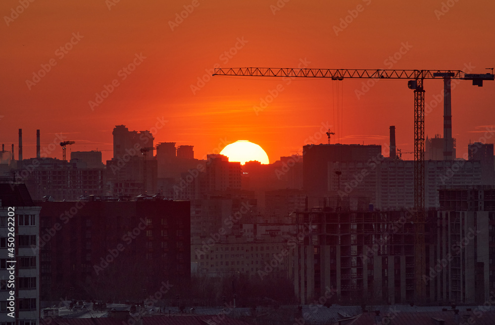 Fototapeta premium sunset in the city