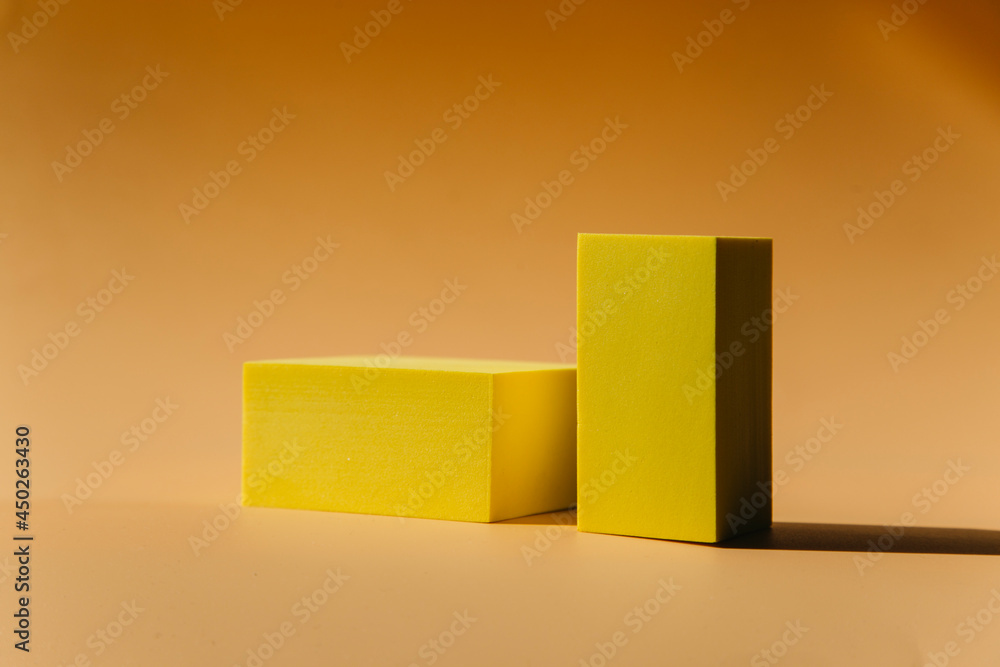 podium to show cosmetic products with geometric forms. Background for branding and packaging presentation. Natural skincare beauty product concept. podium to show cosmetic products with geometric forms. Background for branding and packaging presentation. Natural skincare beauty product concept.