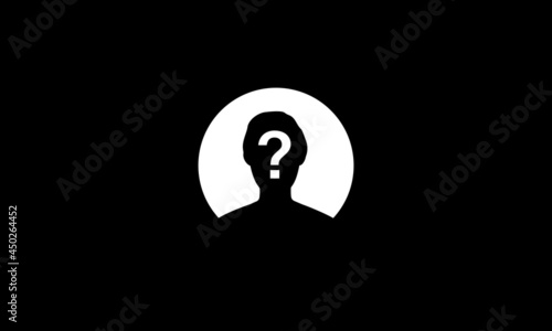 anonymous male profile , silhouette avatar Unknown person. Vector illustration, glyph flat icon