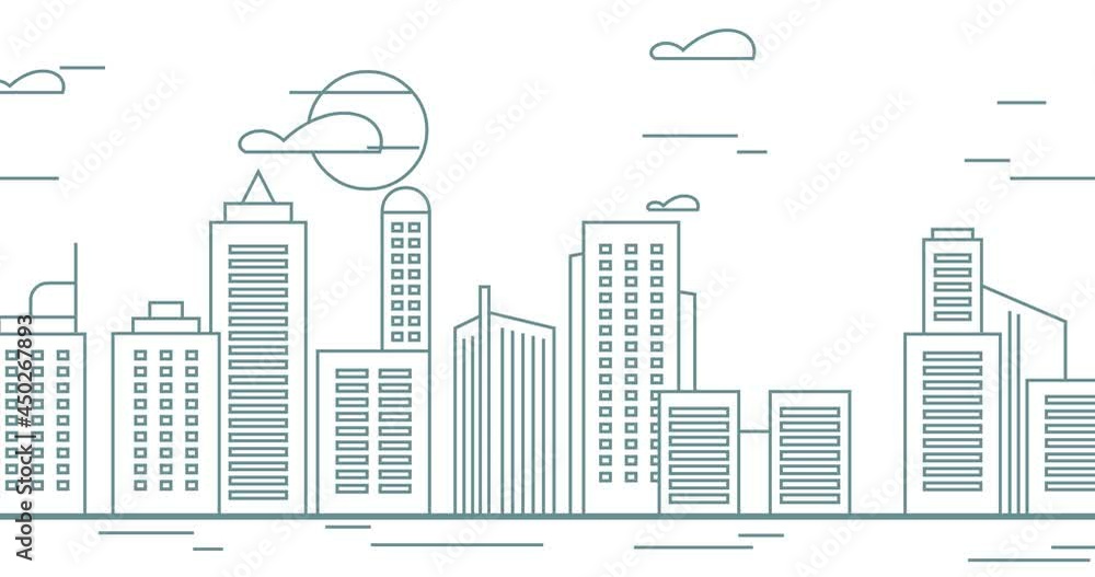 the bright white atmosphere of buildings in urban areas in an animated video outline that moves continuously without stopping as a background the bright white atmosphere of buildings in urban areas in an animated video outline that moves continuously without stopping as a background
