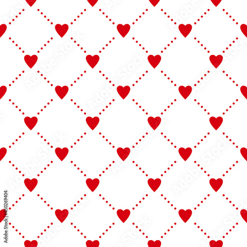 Seamless pattern with hearts. Casino gambling, poker background. Alice in wonderland ornament.