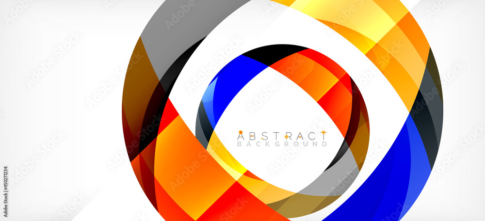 Color circle shapes, minimal geometric background. Trendy dynamic composition. Vector Illustration For Wallpaper, Banner, Background, Landing Page Color circle shapes, minimal geometric background. Trendy dynamic composition. Vector Illustration For Wallpaper, Banner, Background, Landing Page