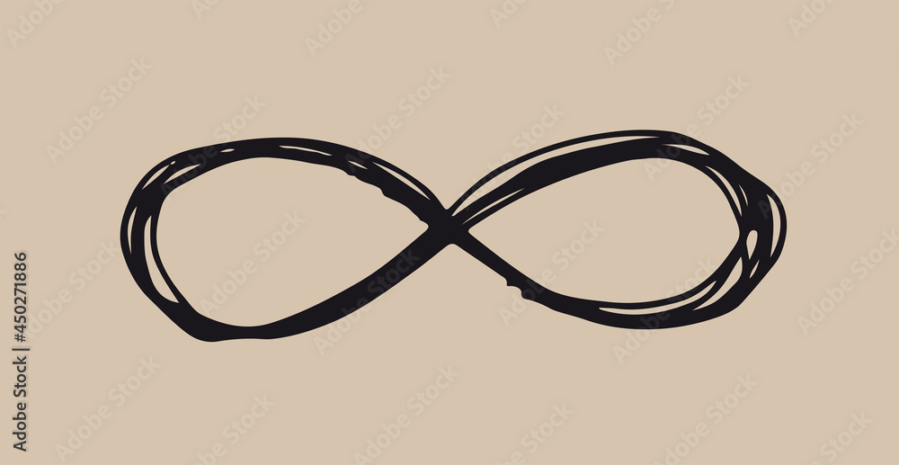Fototapeta premium Infinity hand-drawn, vector illustration.
