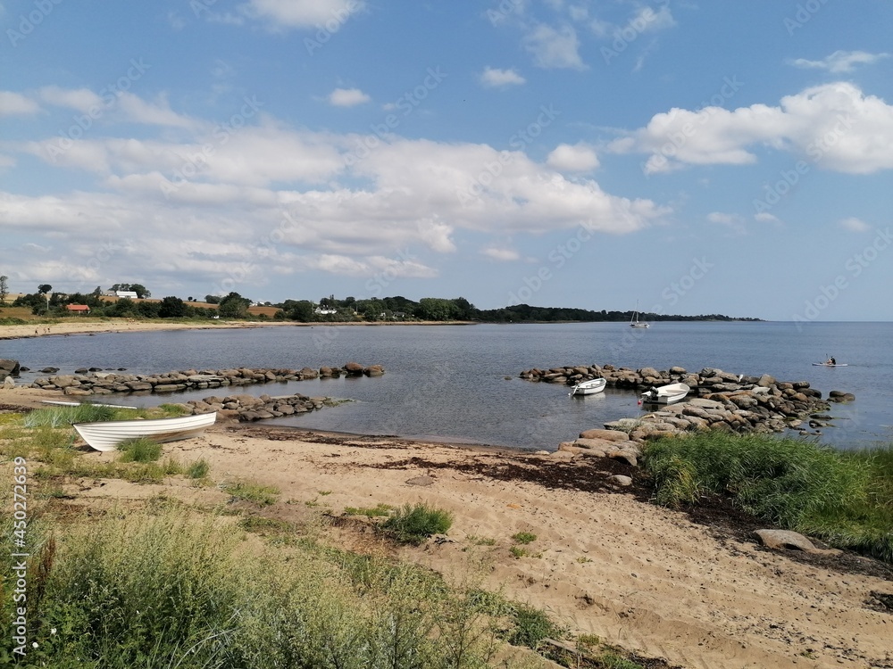 Obraz premium The romantic scenery in the coastal landscapes with beaches and hills in Southern Sweden, Scandinavia