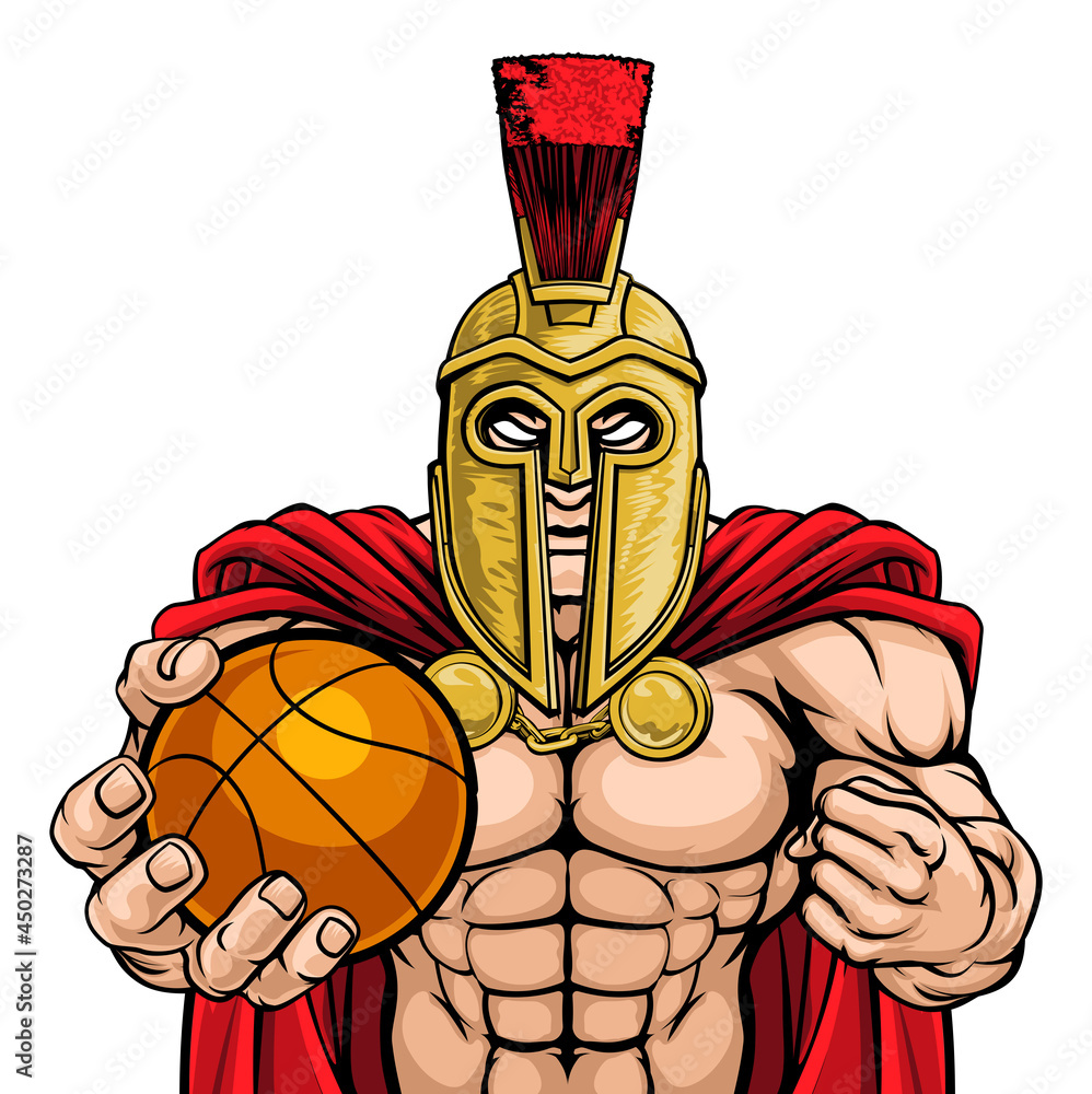 Fototapeta Spartan Trojan Basketball Sports Mascot