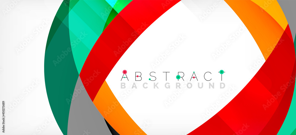 Geometric abstract background. Circle created with overlapping color shapes. Vector Illustration For Wallpaper, Banner, Background, Landing Page Geometric abstract background. Circle created with overlapping color shapes. Vector Illustration For Wallpaper, Banner, Background, Landing Page