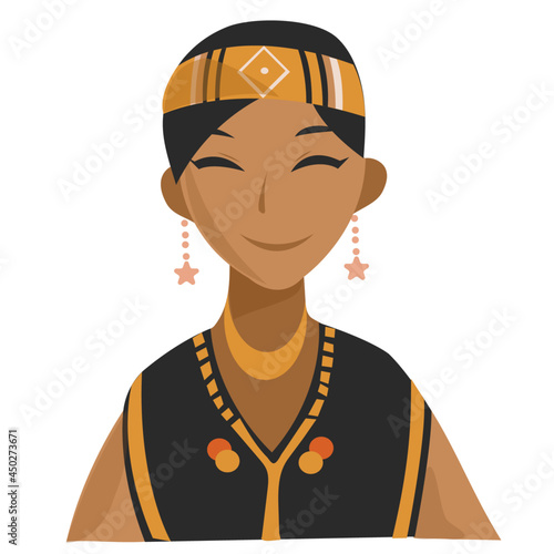 Traditional  Costumes Dress Malaysia Borneo women