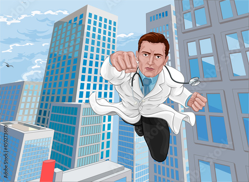 Doctor Superhero Flying Com...