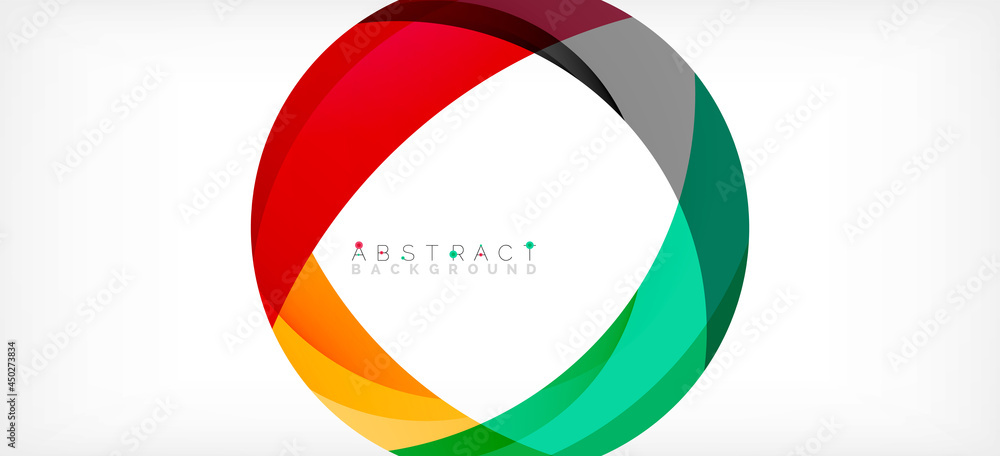 Geometric abstract background. Circle created with overlapping color shapes. Vector Illustration For Wallpaper, Banner, Background, Landing Page Geometric abstract background. Circle created with overlapping color shapes. Vector Illustration For Wallpaper, Banner, Background, Landing Page