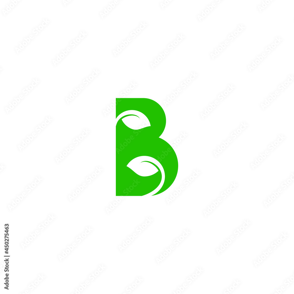 vector illustration of leaves and letter B for identity logo. leaf vector. vector illustration of leaves and letter B for identity logo. leaf vector.