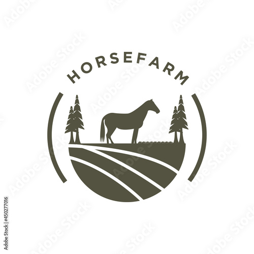 horse farm logo animal  design vector