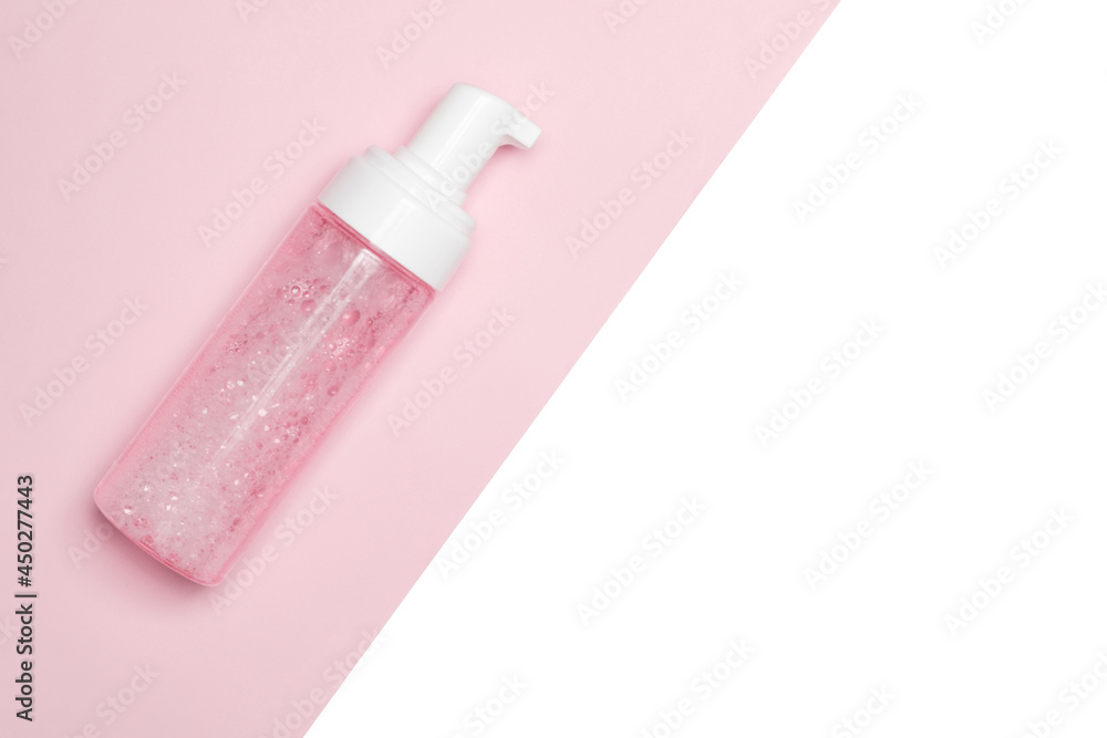 Facial foam in a plastic bottle Facial foam in a plastic bottle