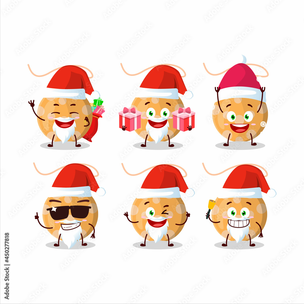 Santa Claus emoticons with christmas lights orange cartoon character Santa Claus emoticons with christmas lights orange cartoon character