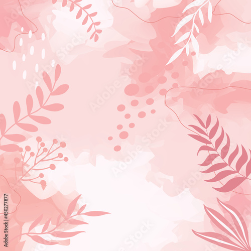 flower background for design. Vector design templates in simple modern style with copy space for text, flowers and leaves wallpapers.
