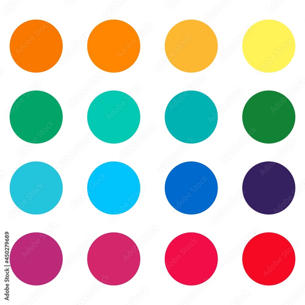 Color palette circles collection. Vector illustration.