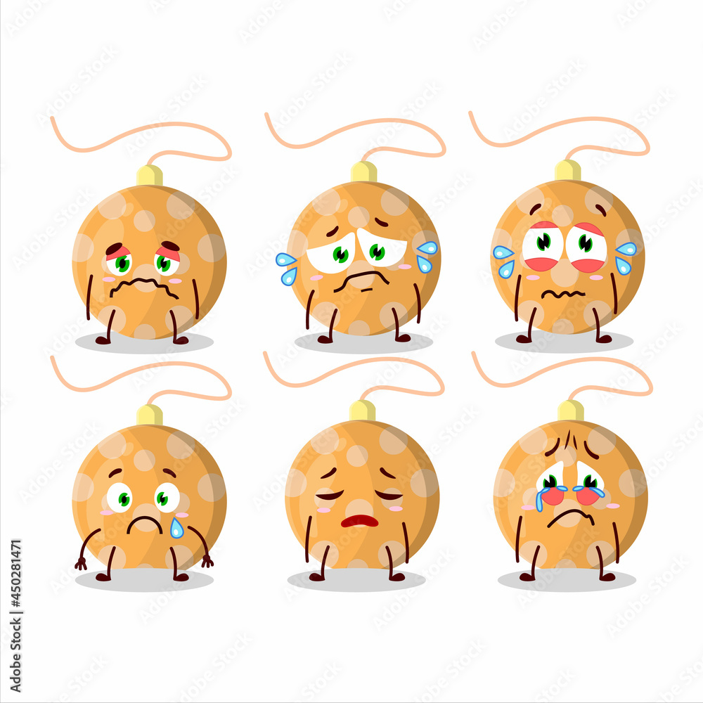 Christmas lights orange cartoon character with sad expression Christmas lights orange cartoon character with sad expression